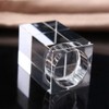 Odowalker 4 Pcs Clear Crystal Candle Holders, 2×2×1.6 inch Square