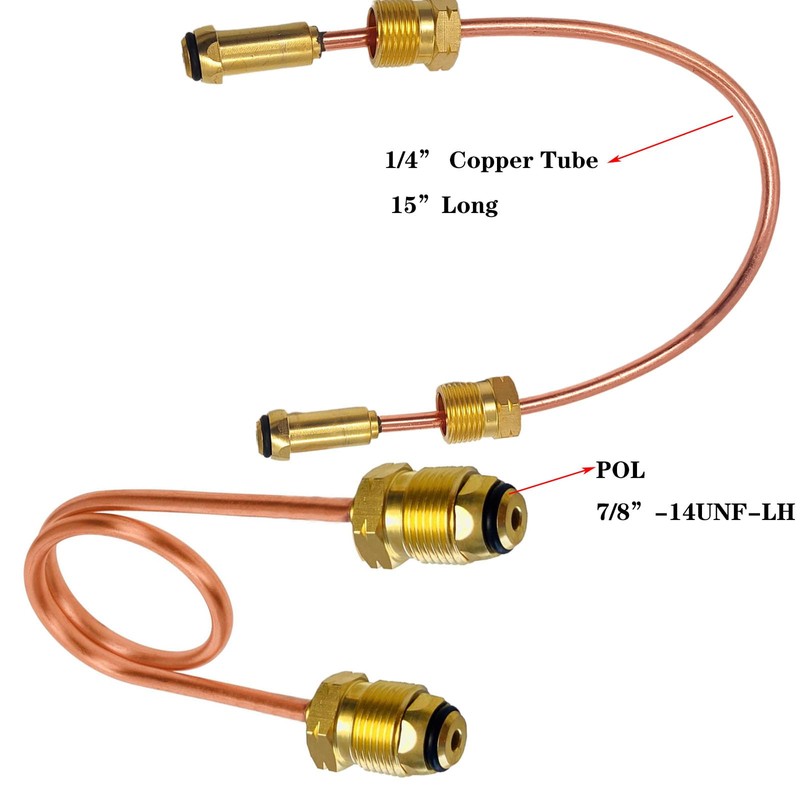 MENSI Propane Regulator Copper Pigtail Tubing Hose POL x POL