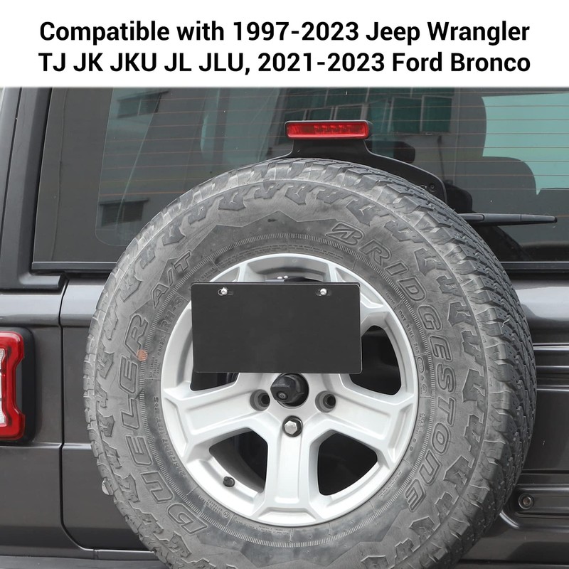 Hoolcar Spare Tire License Plate Relocation Bracket Holder Compatible with