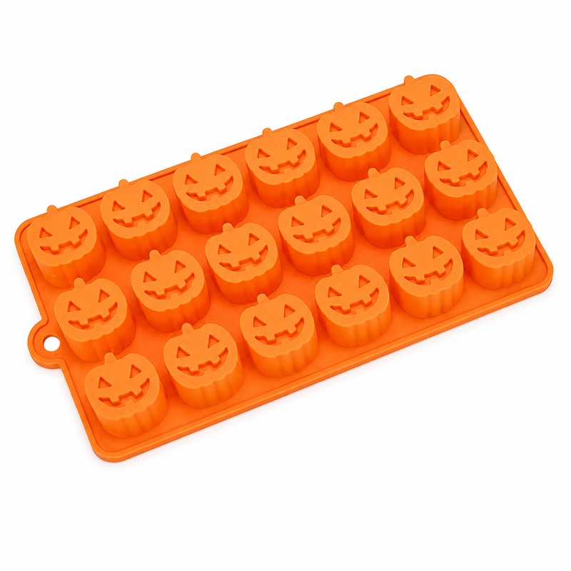 Halloween Pumpkin Silicone Molds for Baking – 2-Pack 18-Cavity Candy
