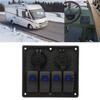 4 Gang Rocker Switch Panel LED Waterproof Dual USB Charging
