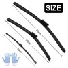 Set of 3 wiper blades, windscreen wiper blades front, rear