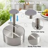 304 Stainless Steel Burger Press, 3.9 Inch Adjustable Hamburger Patty