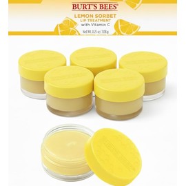 Burt's Bees Lemon Sorbet - Tratamiento labial con vitamina C - 100% origen natural - 6 unidades - Bálsamo labial hidratante, hidratante, nutritivo y edificante