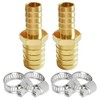 Uenede 2PCS Brass 5/16" to 1/2" OD Barb Reducer Barbed