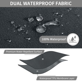 Easy-Going 100% Waterproof Recliner Console Cover, Stretch Middle Console Couch Covers for Reclining Sofas, Sectional L-Shape Furniture Protector for Kids & Pets, 1 Console Cover, Dark Gray