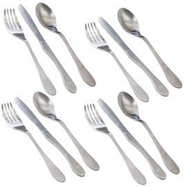 Knork Lite Stainless Steel, 12 Piece Set (custom service for 4), Matte brushed finish