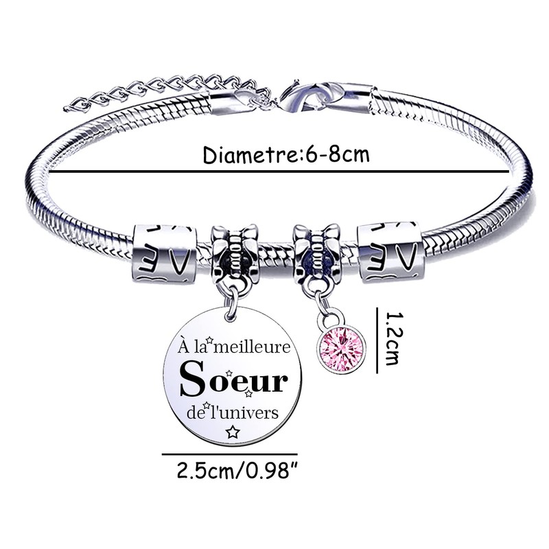 EAWEN Women's Bracelet, Sister Bracelet, Best Sister in the Universe,