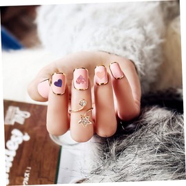 Baluue 3sets Charming Nail Art Decor Heart Nail Sticker for Women Girls 8sheets*3