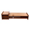 GDAE10 Monitor Stand Riser with 3 Drawers 2-Tier Bamboo Wood