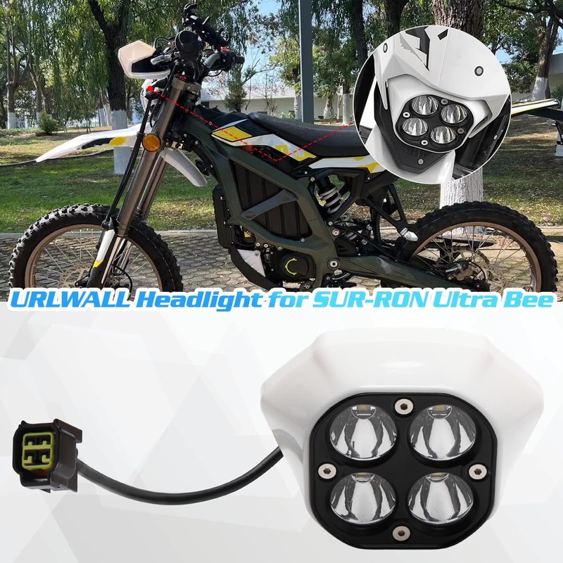 URLWALL Upgraded Headlight for Sur Ron Ultra Bee, Plug N