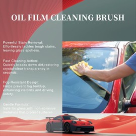 QIFOR Oil Film Remover for Car Windshields And Windows, Automotive Glass Cleaner Car Glass Emulsion Cleaner for Strips Coatings, Waxes, Oils & Road Film & Safe Driving