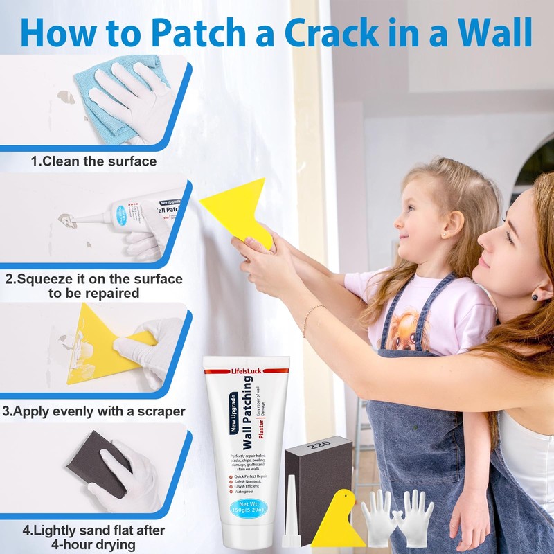 Drywall Repair Kit, 150g Wall Mending Agent Spackle Wall Repair