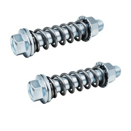 2PCS High-Temperature Exhaust Manifold Bolt Kit – M10x1.5mm Stainless Steel Flange Bolts & Nuts with Vibration-Damping Springs for Secure Exhaust Gasket Seal – Universal Fit for Most Vehicles