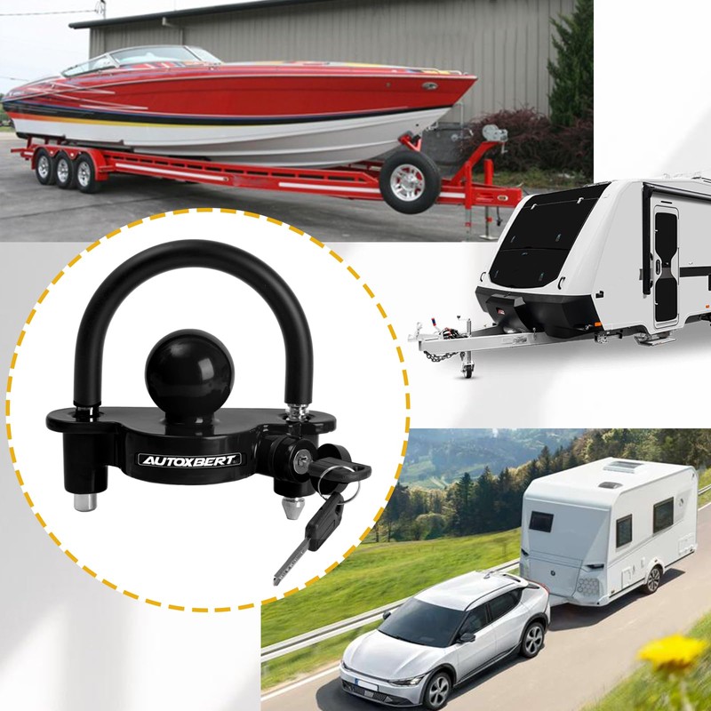 AUTOXBERT Universal Coupler Lock Trailer Locks Ball Hitch Trailer Hitch
