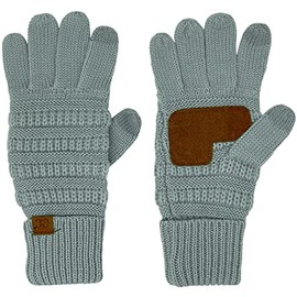 Winter CC Quad Touch Screen Smart Cellphone Finger Tips Warm Soft Gloves (Solid Winter Mint)
