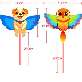 HENGDA KITE 3 Pack of Kites,Bird and Dog and Duck Kite,for Kids Beginners and Adults Cute Design High Definition Printing Easy to Carry and Assemble Suitable for Outdoor Activities