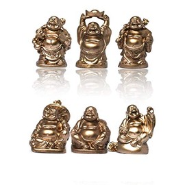 6 Different Buddha Figurines Happy Buddha Lucky Charm
