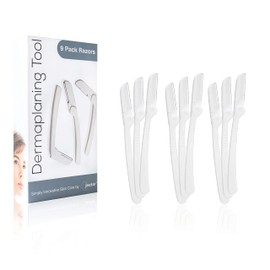 Dermaplaning Tool (9 Count) – Easy to Use Dermaplane Razor For Face Practical Hair Remover Blade for Eyebrows and Peach Fuzz Facial Shaver Women That Helps Exfoliate Smooth the Skin
