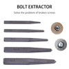 5 Pieces Easy Out Bolt Extractor Set, Straight Fluted Screw