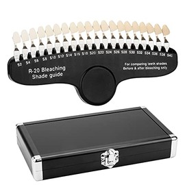 Guía para blanquear los dientes – Tabla de sombra de blanqueamiento dental 3D R-20 profesional de color dental que compara el seguimiento con la caja y el espejo 20 colores