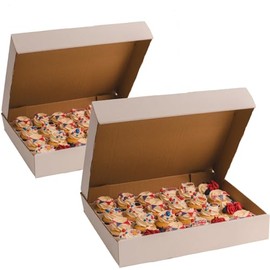 Culpitt 24 Cupcake Box | 2 Pack | Extra Strong Corrugated Card White Boxes For Carrying And Displaying Tasty Muffins, Fairy Cakes, And Treats - Twin Pack Of 2 Boxes