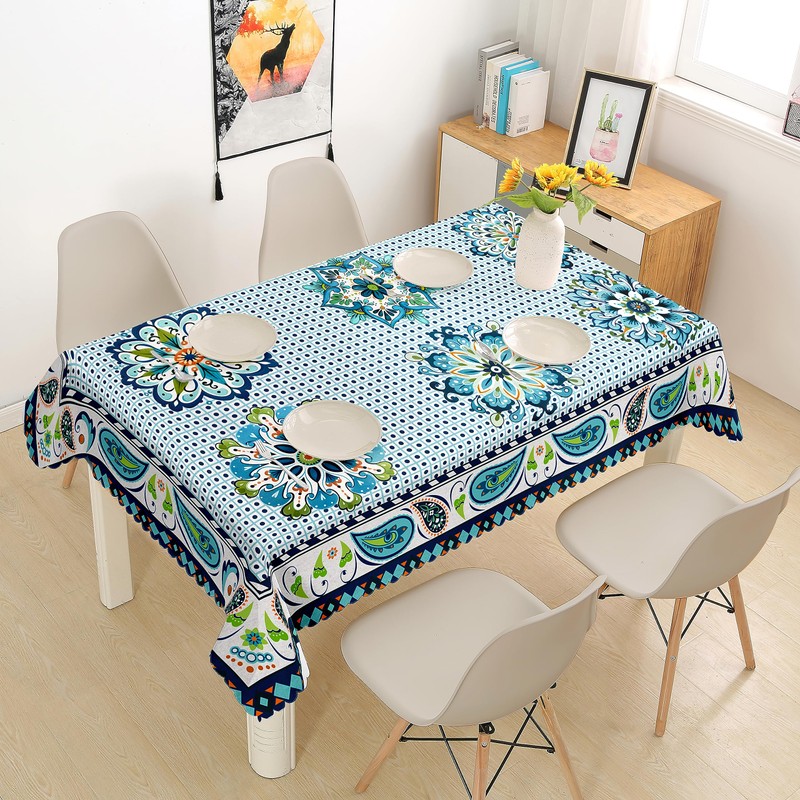 iEvery Table Cloth Wipe Clean Boho Tablecloth Rectangular, Waterproof Wipeable