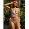 seamoly - Conjunto de tankini de rayas con lazo lateral,