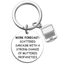 MOEXUKO Work Besties Gifts for Women Coworker Gifts for Women Men Best Coworker Keychain Funny Gift for Friends Coworkers Boss Birthday Thanksgiving Christmas Gift Ideas Work Forecast Keyring