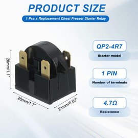 sourcing map PTC Refrigerator Starter Relay, 4.7 Ohm 1 Pin Fridge Compressor Start Relay