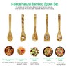 GIRAFEDA Pack of 5 Bamboo Utensils Magic Pattern Cooking Utensils
