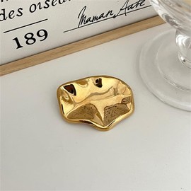 Vintage Geometric Brooch Pin for Women Men Stainless Steel Gold Plated Minimaliast Polished Irregular Lapel Pins Elegant Accessory for Dress Coats Shawl Clip Cocktail Holiday Party Fashion Jewelry