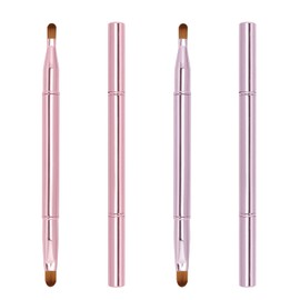 Unaone 2 Pack Lip Brush for Lipstick, Dual-Ended Lip Makeup Brush with Lid, Lipstick Brush for Lip Gloss