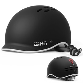 OutdoorMaster Bike Helmet for Adults,Adjustable Cycling Helmet with Light for Men & Women - Safety Certified for Bicycle Skateboard Road Bike Skating Roller Commuting Helmet