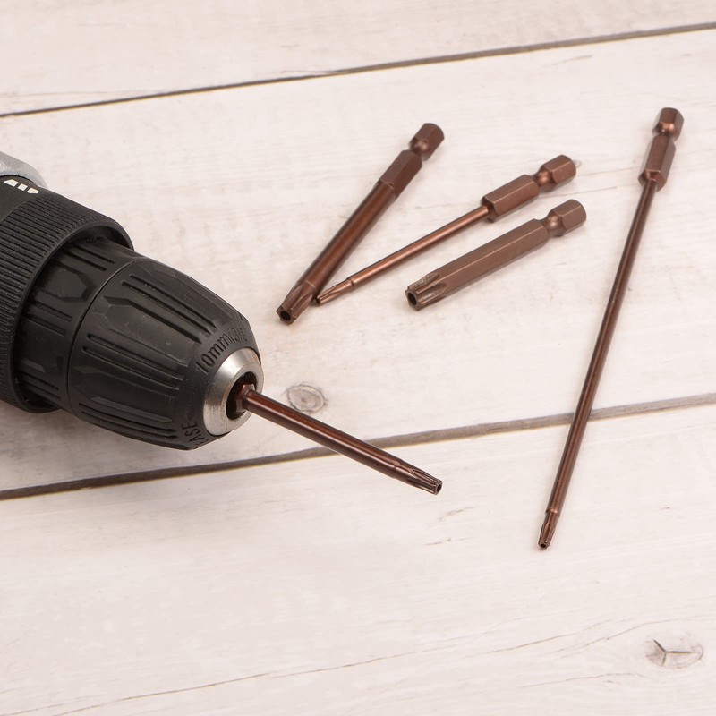 sourcing map 10pcs T25 Torx Bit 1/4" Hex Shank 3"