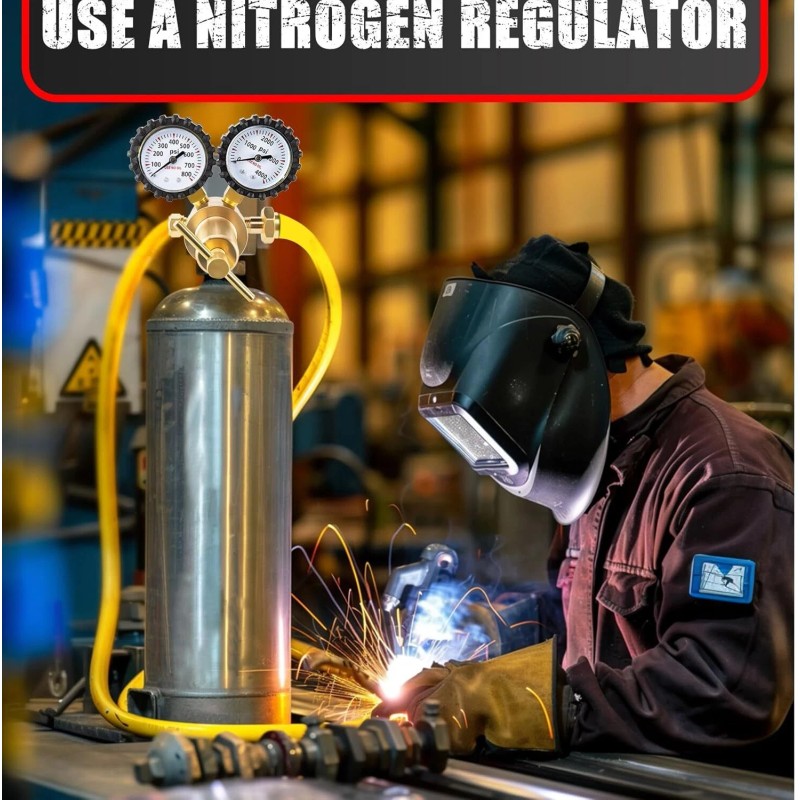 Unbranded Professional Nitrogen Regulator w/ Hose 0-800 PSI Output Pressure
