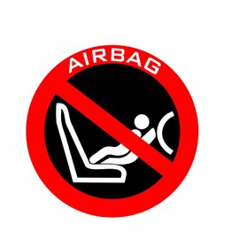 2pcs 2.17"X2.17" Airbag Warning Sign Seat Safety Alert Round Sticker for Car, Truck, SUV, Truck, Thick PVC Material, Waterproof & Durable Car Decal Sticker |#41708B