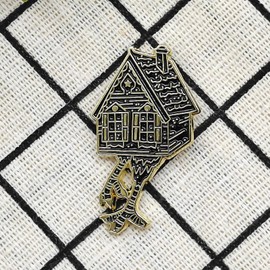 Witch Pin Baba Yaga Enamel Pin - Gothic Series - Enamel Lapel Pin - Plated Badge for Clothing, Bags, and Lanyards