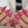 Coolnail Glossy 24pcs Dark Rose Pink Coffin False Nail Tips