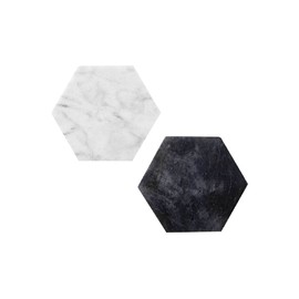 Hexagon Marble Coaster Set of 4 (White)