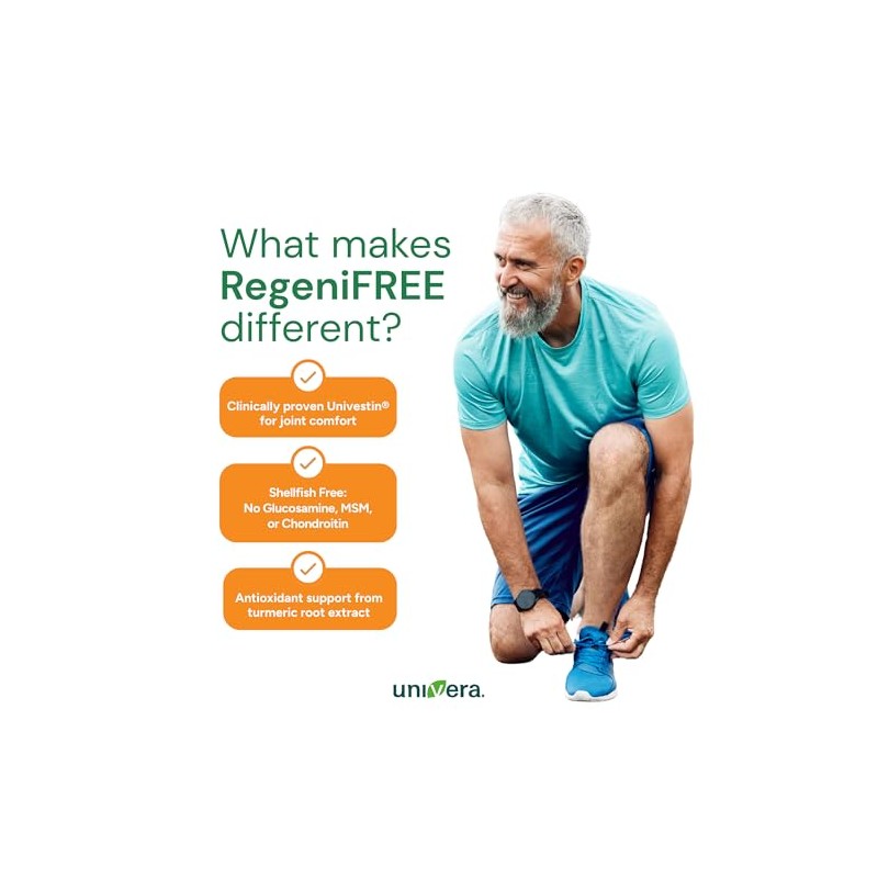 Univera RegeniFREE, Salud de las articulaciones, flexibilidad, sin mariscos, 60