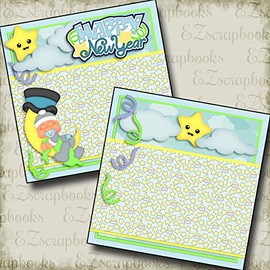 New Year Baby BOY Non-Photo-Mat - Premade Scrapbook Pages - EZ Layout 2736