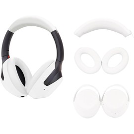 Adhiper 3 Set Case Cover for Sony WH-1000XM4 WH-1000XM3 Headphones,Embody EarPad Cover/Ear Cover/Headband Cover/Headband Cushion Protector,Sweat Proof Soft Silicone Headphones Accessories（White）