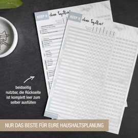 Task Planner Cleaning Plan Wipeable with Pen - Household Planner with Reward System Children for Family & Flatshare | Household Plan as Weekly Planner for Household Tasks (Sheet Wipe)