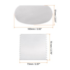 sourcing map 4pcs Stainless Steel Clay Scraper Set Pottery Metal Serrated Clay Serrated Clay Cutter Sculpture Pottery for Polymer Clay Scraper Pottery Tools Scraper Crafts