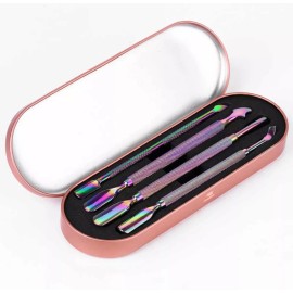 Xiaoya Kit Empujador Cutículas Tornasol Para Manicure 4 Piezas