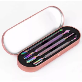 Xiaoya Kit Empujador Cutículas Tornasol Para Manicure 4 Piezas