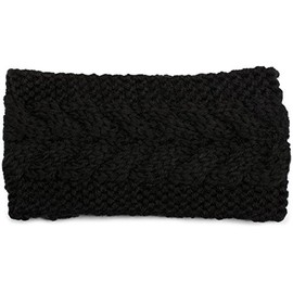 styleBREAKER Headband Chunky Knit with Plait Pattern, Hairband, Headband, Ladies 04026005, Colour:Black
