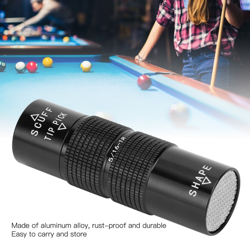Pool Cue Care Tip Club 5/618 Thread Aluminum Alloy MultiFunction