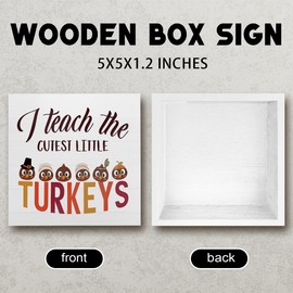 Thanksgiving Day Sign Turkey Decor Decorations for Home Office Desk Shelf Cubicle Decor Thank You Appreciation Teacher Gifts for Women Teachers Funny Turkeys Sign 5 X 5 Inch